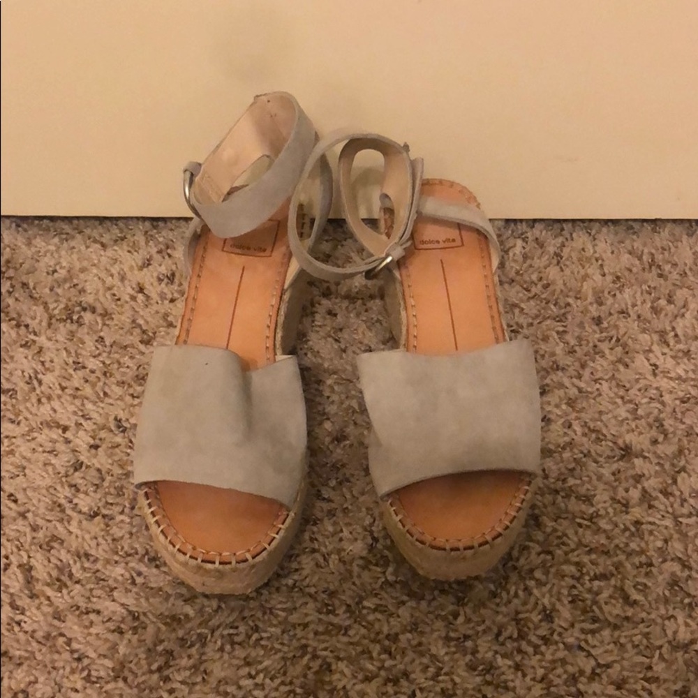 Dolce Vita grey suede espadrille wedges